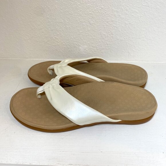 Vionic Tide Melo Toe-Post Flip Flop Thong Sandals Arch Support Ivory Slides - Picture 4 of 7